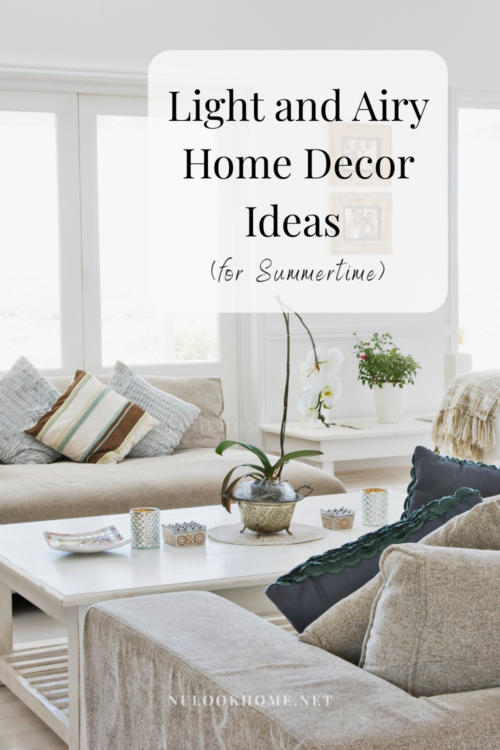 Discover light and airy home decor ideas for hot weather using neutral colors, natural textures, greenery, and simple summer styling tips for a calm home.